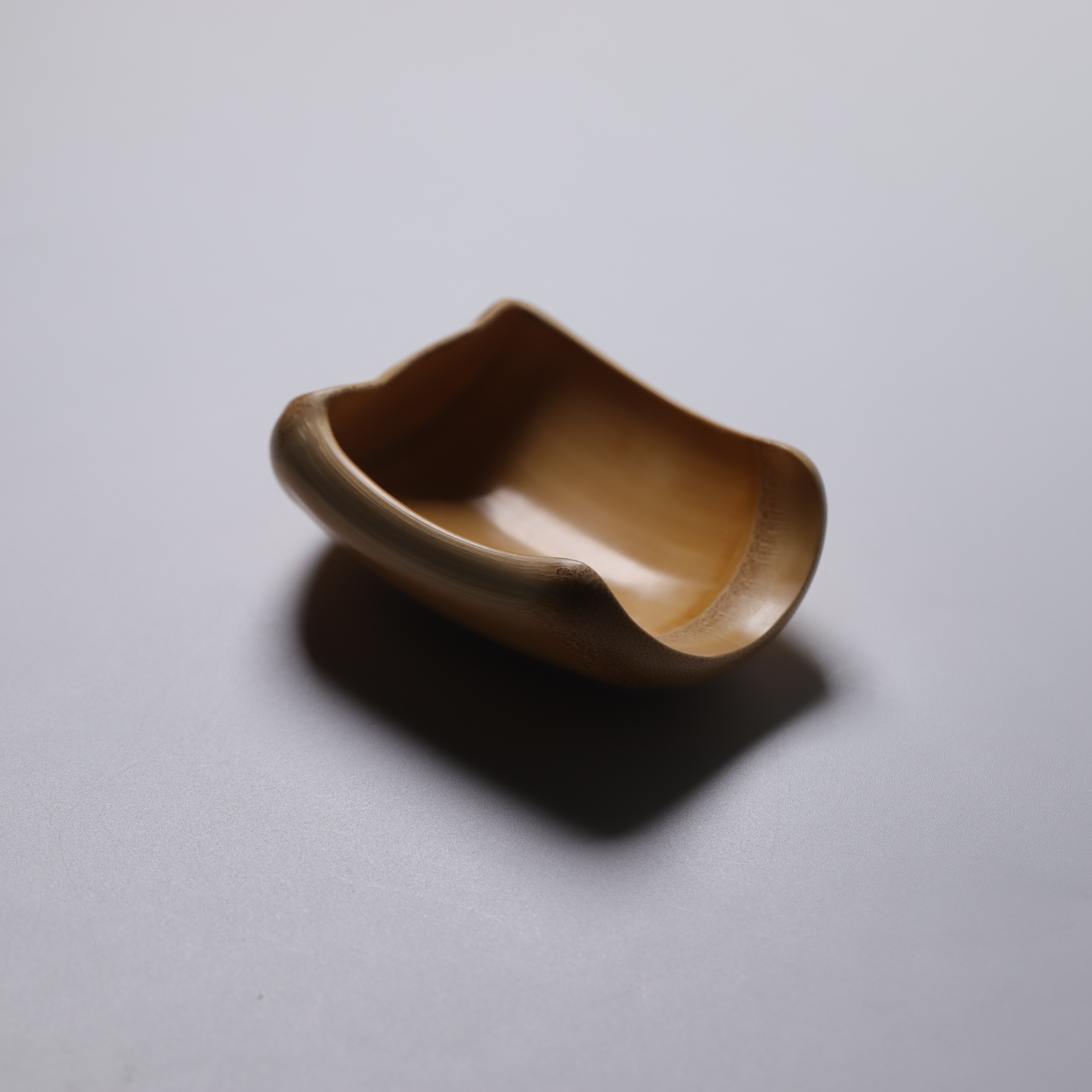 山宁竹舍 清水竹器 异形玉竹茶则茶器 小包袱把件