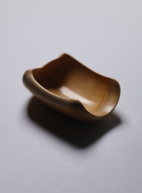 山宁竹舍 清水竹器 异形玉竹茶则茶器 小包袱把件