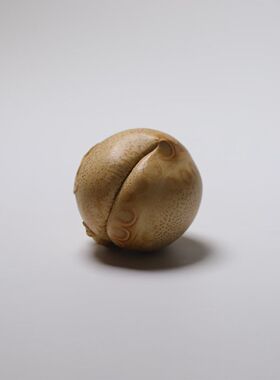 山宁竹舍 精工手作竹根雕桃子蜜桃把件