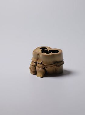 山宁竹舍 异形竹盖置 青竹茶器 竹器（不议价）