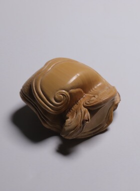 山宁竹舍 精品异形玉竹巧雕仙芝 灵芝洗文房摆件把件