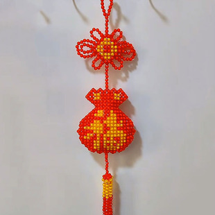 diy手工串珠双层福袋家居摆件中国结福袋材料包