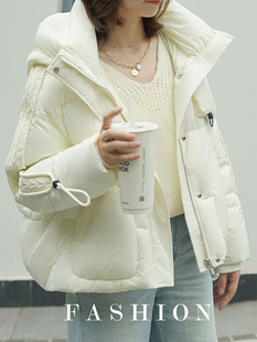 特价处理90白鸭绒羽绒服女中长款短款面包服2024新款连帽加厚外套