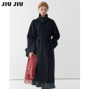 2025新款 羊毛大衣女冬季 气质收腰毛呢外套 复古包包款 JIUJIU法式