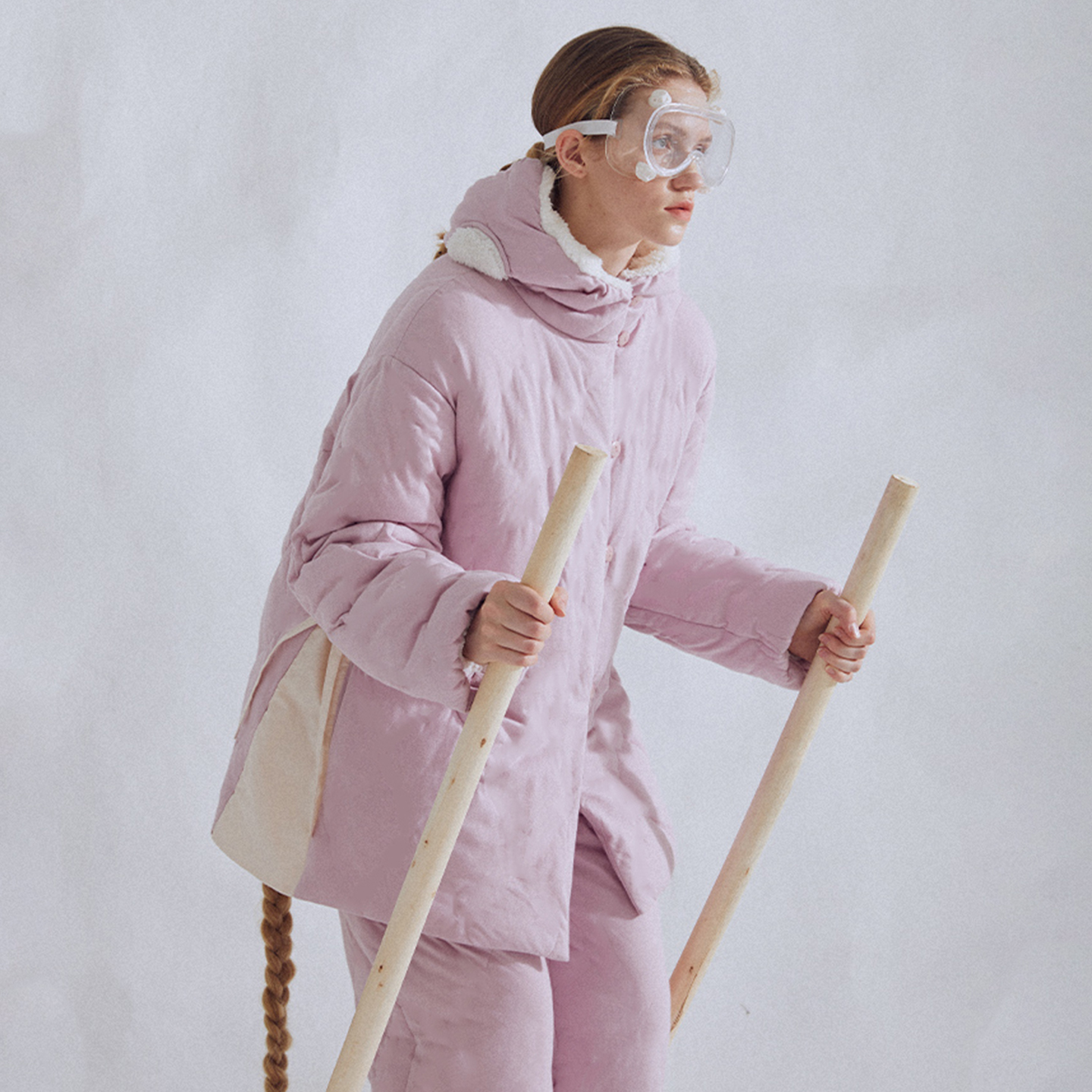 朵朵可可女冬季加厚空气棉套装