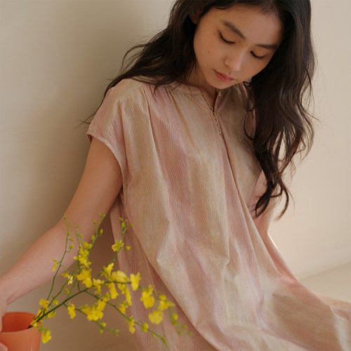 纯棉夏季薄款睡衣女印花睡裙
