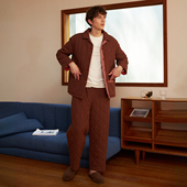 夹棉提花 冬季 男士 100棉 家居服套装 朵朵可可