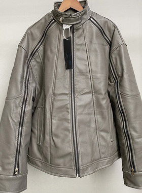 男士短款加绒pu皮夹克外套c3