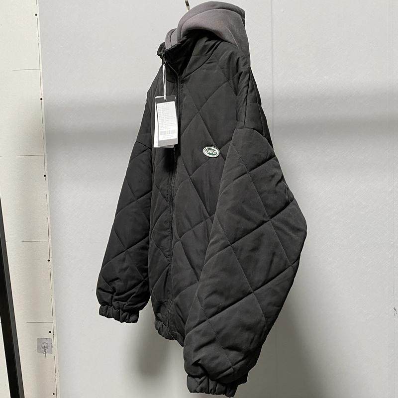 假两件连帽常规棉服冬季