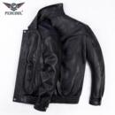 2025港风休闲真皮皮衣男士 羽绒皮外套 宽松山羊皮翻领皮夹克秋冬季