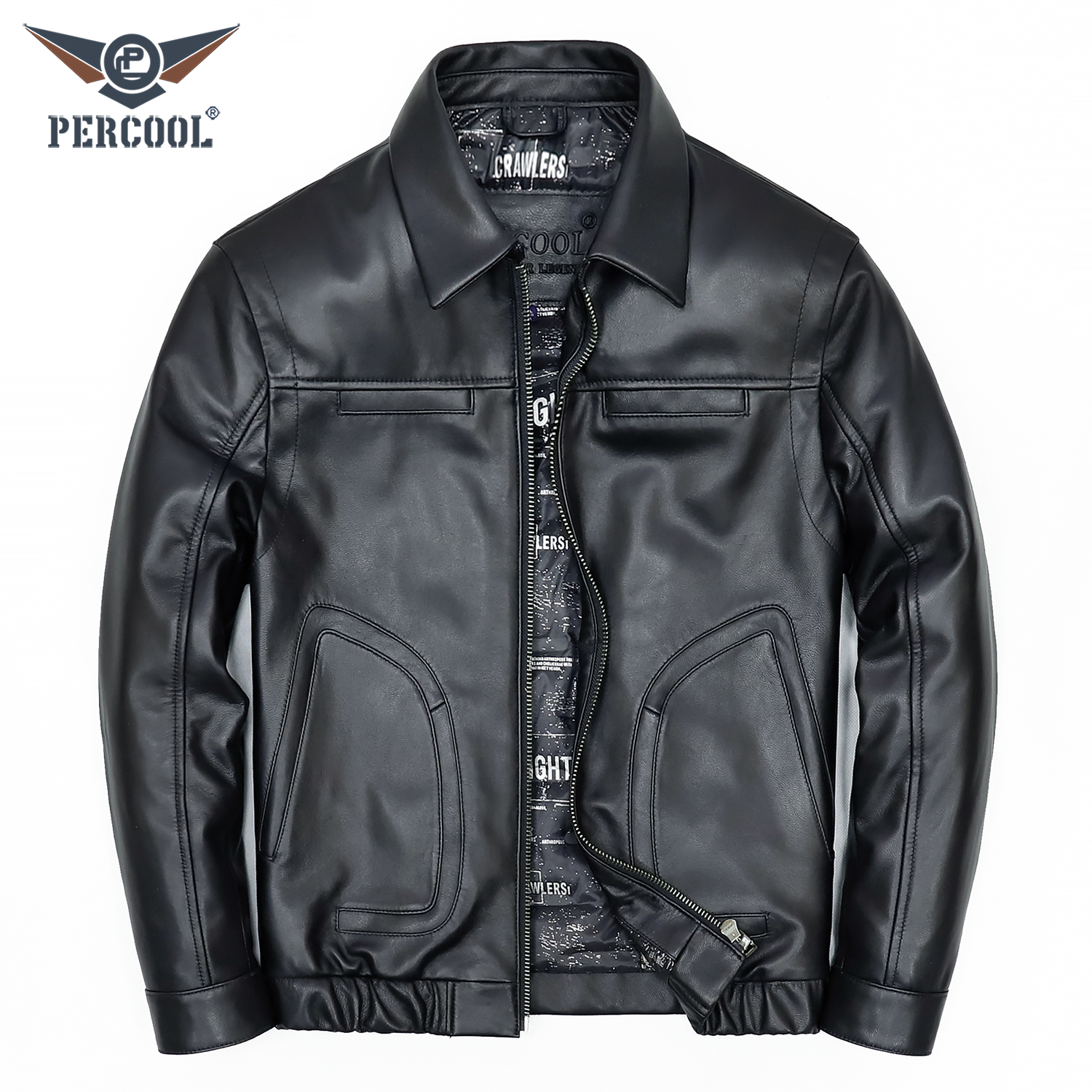 新款真皮皮衣男白鹅绒山羊皮外套