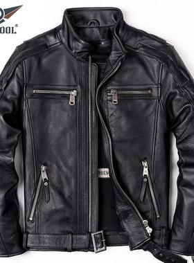 2025新款哈雷机车服真皮皮衣男士头层牛皮摩托车骑行服皮夹克外套