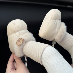 保暖防滑软底鞋 小月龄袜鞋 子冬季 6到12个月初生婴儿鞋 宝宝步前鞋