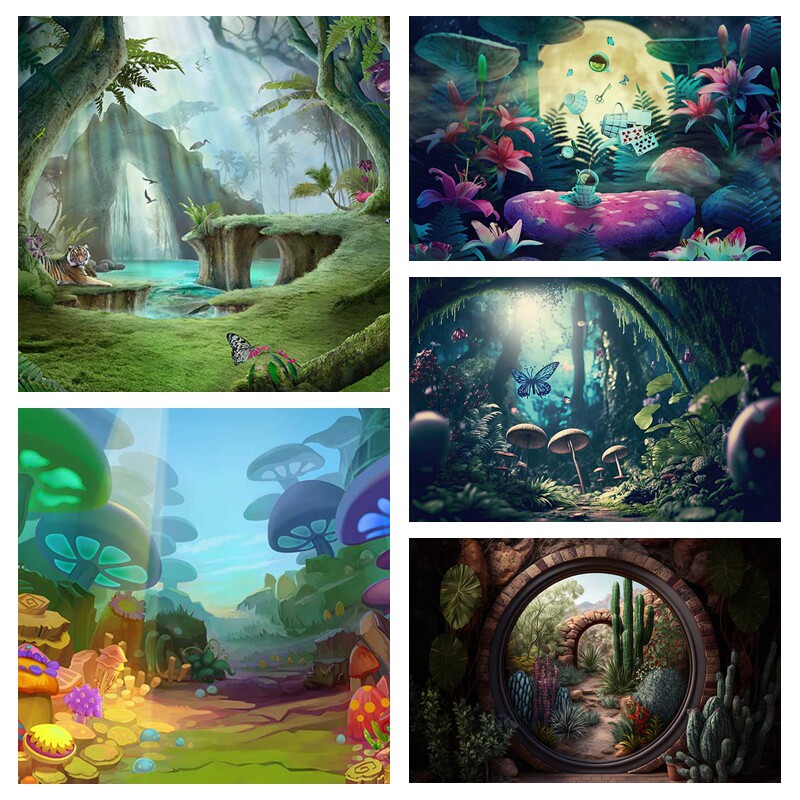卡通梦幻森林背景布儿童影楼造景