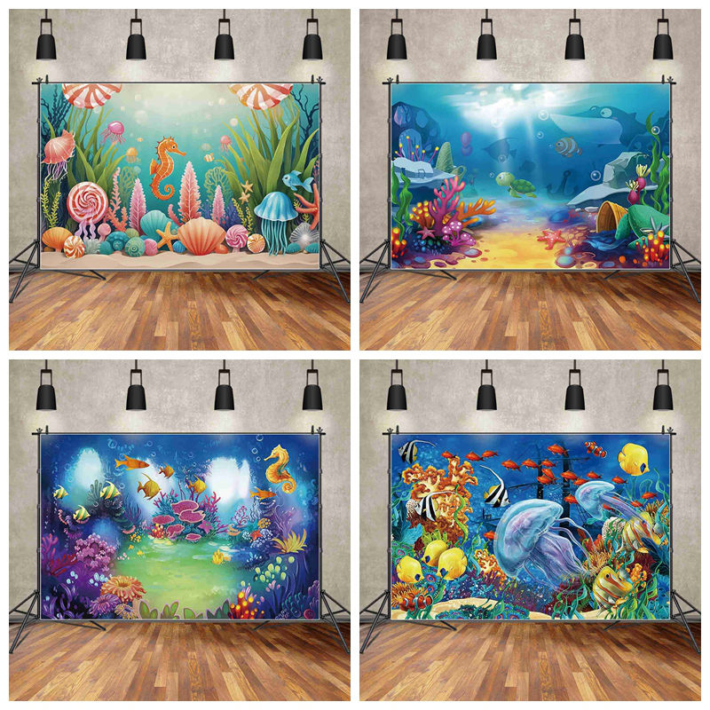 卡通海底世界幼儿园活动背景布