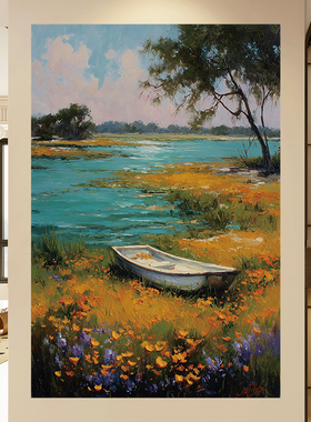 油画风唯美贴画背景墙贴莫奈油画