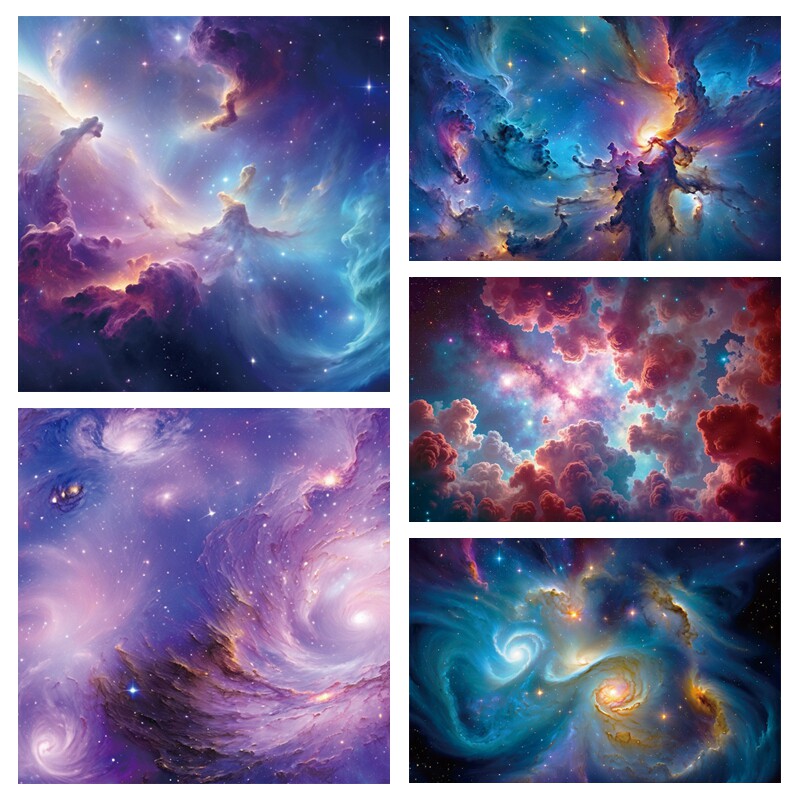 宇宙星云粒子直播背景布直播间