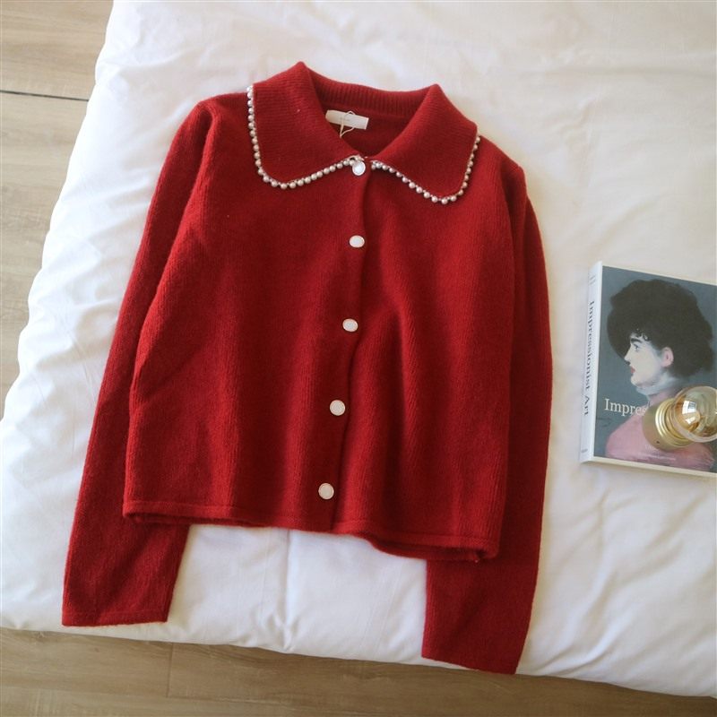 天使女装新款小香风娃娃领单排扣针织开衫毛衣纯色长袖外套61615,女装/女士精品,毛针织衫,淘宝优惠券,粉丝福利购,淘宝优惠卷