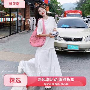 24新款 10号出 重工不规则白色拼接T恤裙C021-9111-P125控178