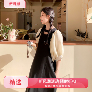 现货小个子复古新款上市通勤链接优质2023拼色连衣裙E107P115K168