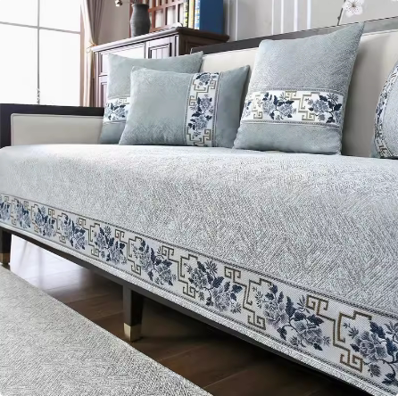 新中式沙发垫座垫高档中式实木四季通用坐垫子盖布防滑沙发套罩巾