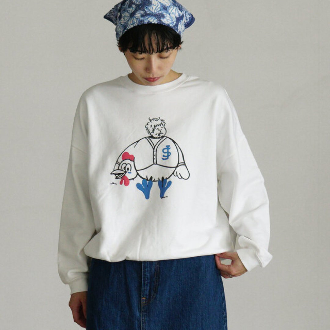 日系25秋冬新品前后卡通图案印花毛圈棉圆领卫衣百搭上衣女