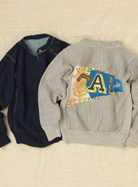 日系25秋冬新品前后刺绣贴布侧拼圆领卫衣加绒上衣女cc45