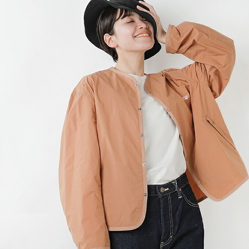 日系新品danton单排暗扣轻薄V领开衫外套女