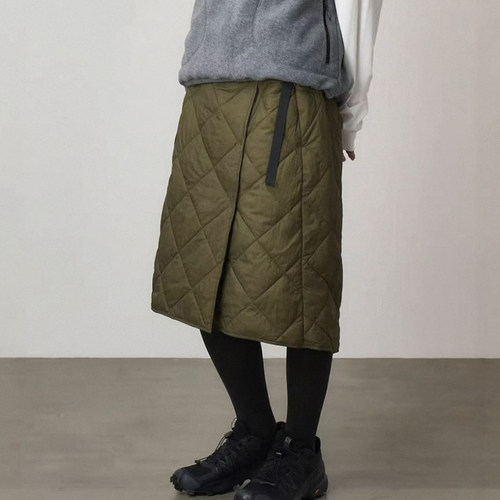 日系秋冬款小火柴绗棉扣子保暖松紧腰半身裙短裙女