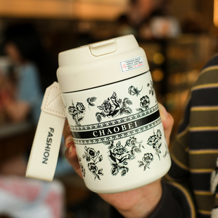 吸管保温杯小巧迷你2024新款成人便携式女士高颜值水杯女款咖啡杯