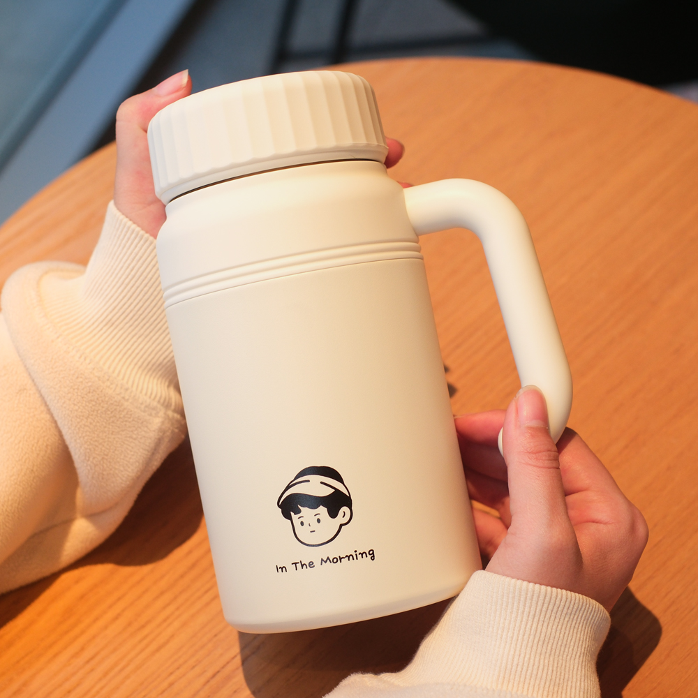 男茶杯大容量把手陶瓷内胆保温杯男女办公室高颜值咖啡杯泡茶水杯