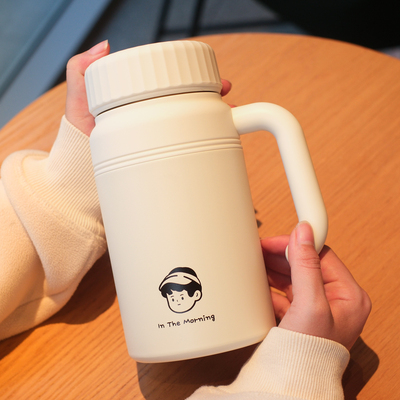 男茶杯大容量把手陶瓷内胆保温杯男女办公室高颜值咖啡杯泡茶水杯