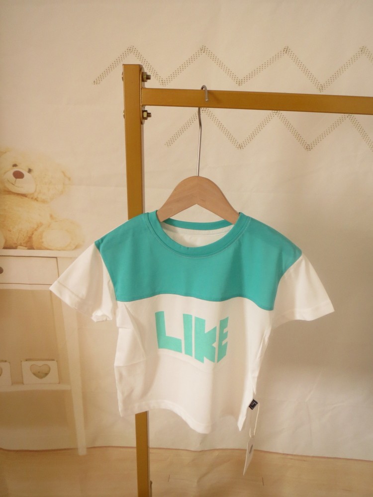 小布恩熙男女童装宝宝衣服夏季休闲运动风短袖T恤个性套头棉质绿