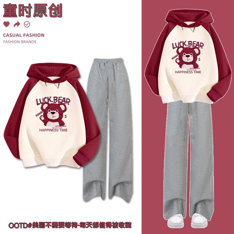女童冬装套装2025新款儿童洋气时髦卫衣中大童春秋款运动服两件套