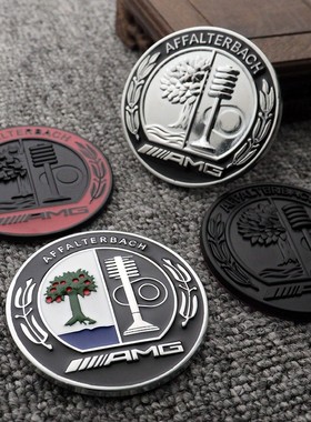 适用GLC奔驰A改装C柱AMG苹果树CLA装饰GLE车身E侧标贴GLA黑色黑标