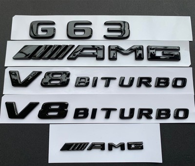 适用奔驰G改装G500车标g63字标AMG车贴65后尾标V8biturbo侧标标贴