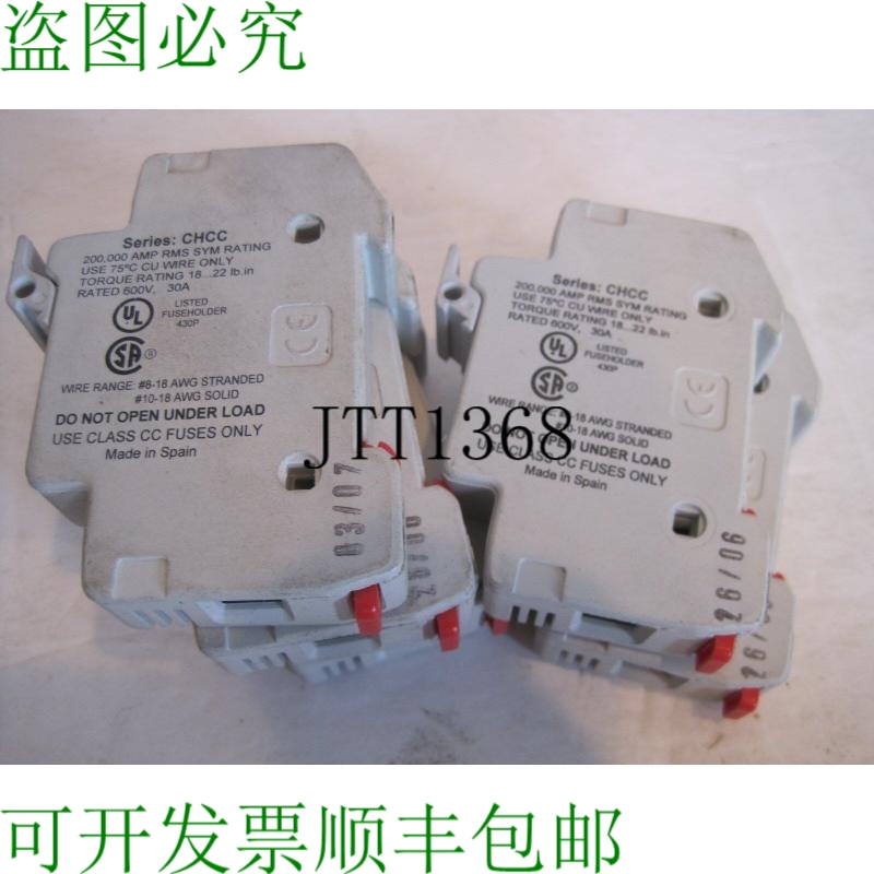 原装供应二手 5 BUSSMANN CHCC1D 保险丝夹 CHCC1D