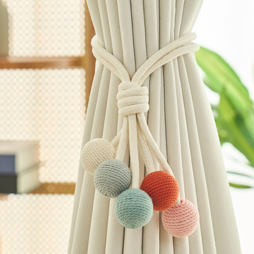 创意毛线钩织窗帘扣磁吸扣绑带