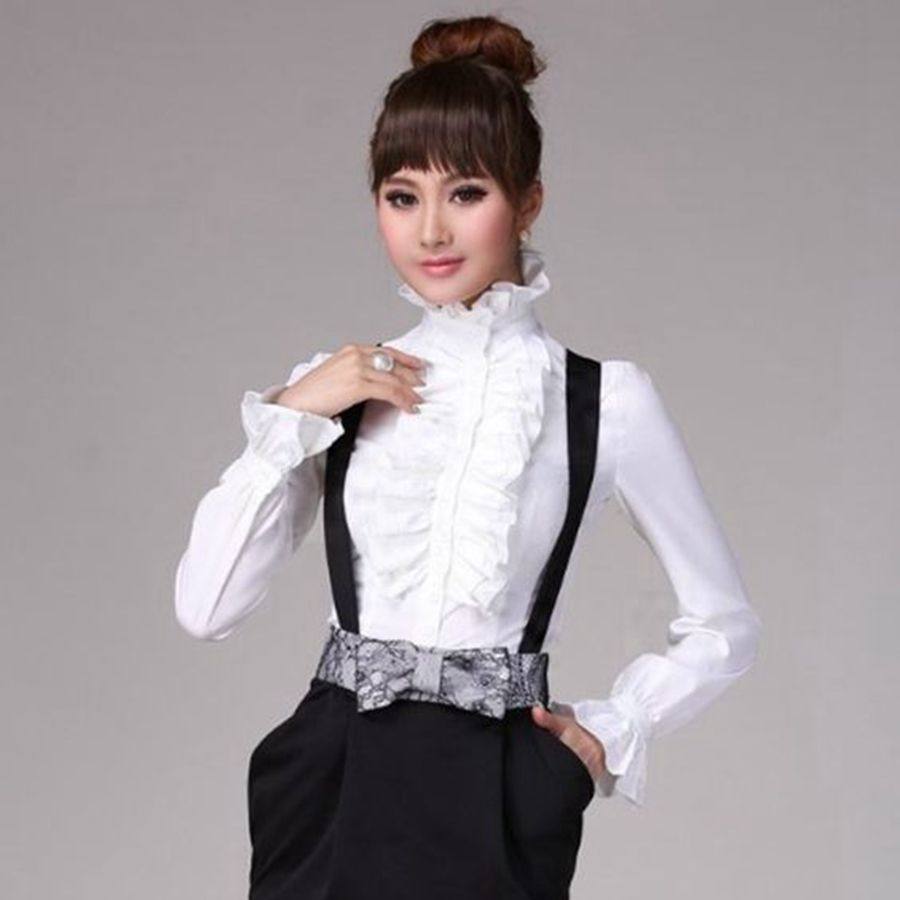 2025秋冬新款宫廷风衬衫女设计感荷叶边白色加绒衬衣洋气上衣女,女装/女士精品,衬衫,淘宝优惠券,粉丝福利购,淘宝优惠卷