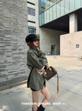 十一石 松弛公式!复古百搭宽松工装外套女秋季风衣小个子2026新款
