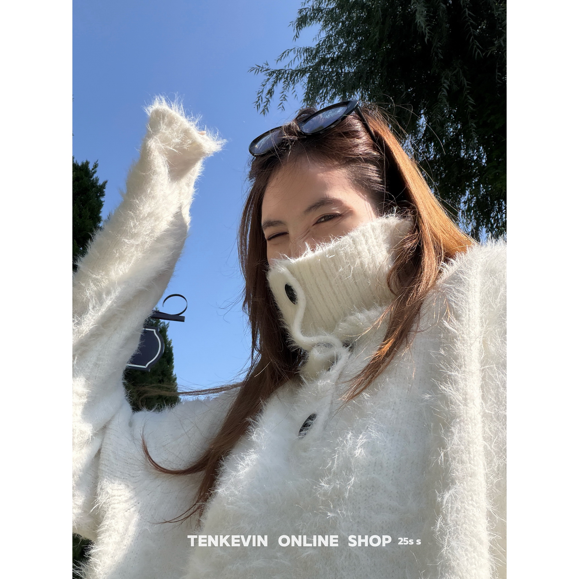 十一石 冬日氛围王者!韩系立领纽扣羊毛毛衣女宽松长袖套头上衣II