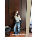 女小个子宽松显瘦直筒休闲裤 十一石 c位牛仔复古猫须阔腿牛仔裤