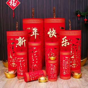 新年装饰坐炮场景布置马年商场酒店橱窗道具炮竹炮仗鞭炮春节摆件