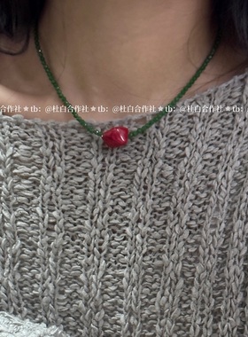 复古新中式绿色串珠项链