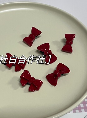 鸭嘴夹亚克力复古蝴蝶结刘海夹