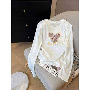 新款 宽松防晒衫 雪花棉长袖 洋气百搭大码 ins上衣 t恤女韩版 2026夏季