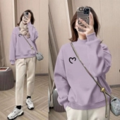 保暖打底衫 爆款 内搭显瘦加绒上衣 女装 秋冬韩版 时尚 半高领卫衣大码