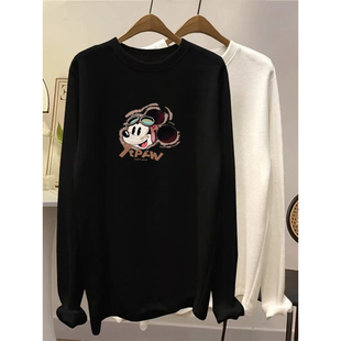 时尚 中长款 女秋冬新款 长袖 宽松设计感胖mm德绒保暖外套 圆领打底衫