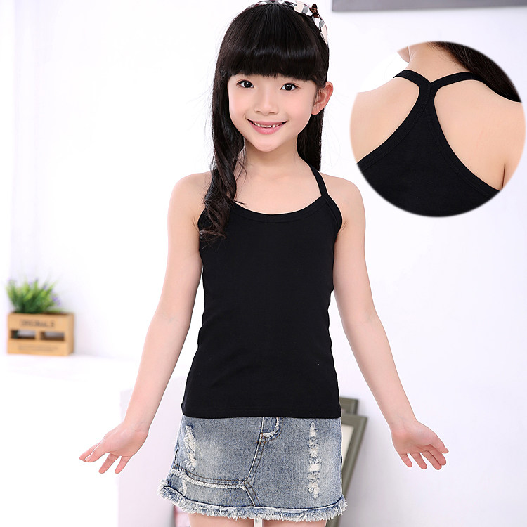 女童3吊带背心5纯棉内衣7小女孩9儿童学生11打底中大童男春夏13岁