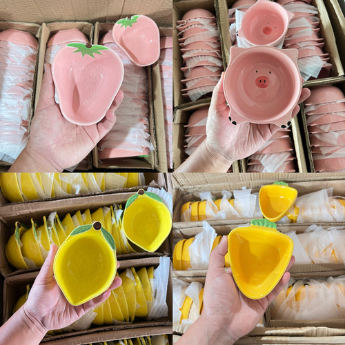 包邮糖果色仓鼠小食盆陶瓷防溅